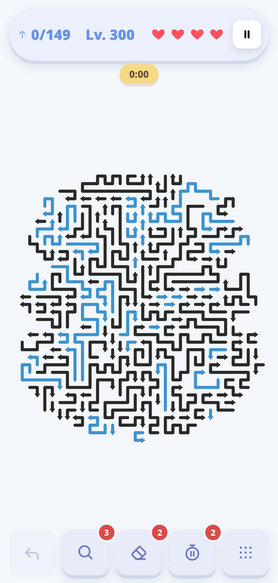 A level with frozen ice arrows