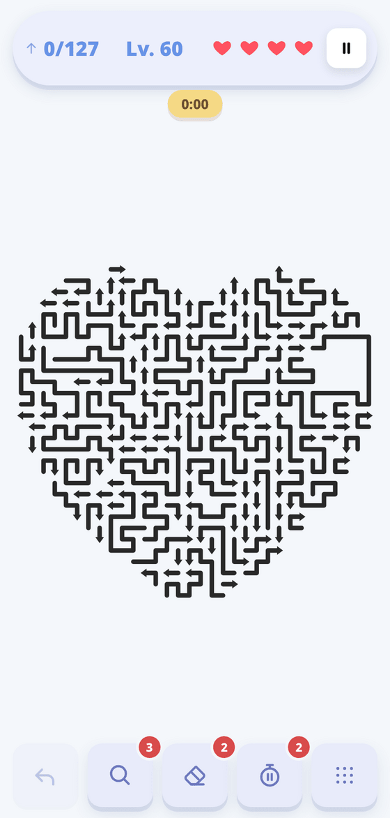 A heart-shaped board packed with arrows